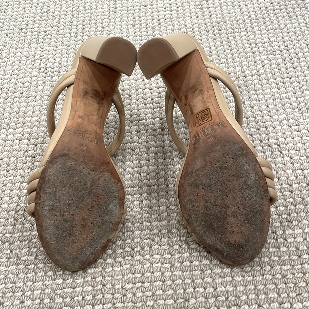 Alexandre Birman Vicky 90mm Leather Knot Slide Sandals size 36 or 6 tan. - Picture 7 of 8